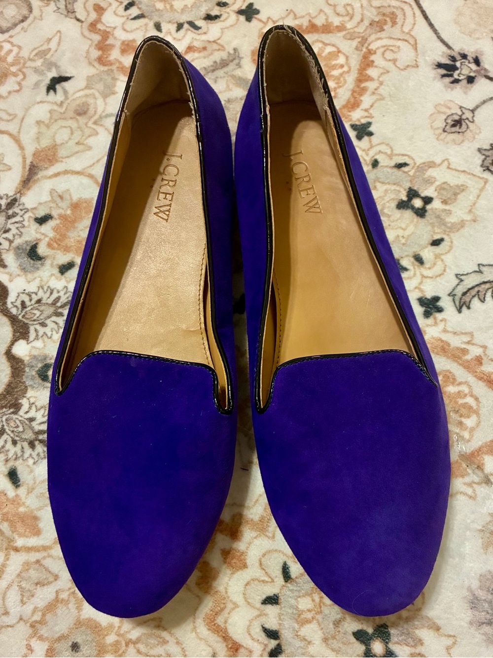J. Crew (royal blue with a violet/purple undertone ) Suede Slip-On Loafers 9.5